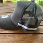 LOW PROFILE TRUCKERS HAT round logo- Charcoal 2 stripes