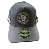 LOW PROFILE TRUCKERS HAT round logo- Charcoal 2 stripes