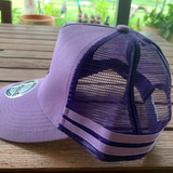 LOW PROFILE TRUCKERS HAT- PURPLE PONY TAIL