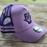 LOW PROFILE TRUCKERS HAT- PURPLE PONY TAIL