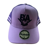 LOW PROFILE TRUCKERS HAT- PURPLE PONY TAIL